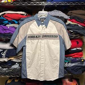 Harley-Davidson Genuine MotorClothes Colorblock Mechanic Button Up Shirt Size M